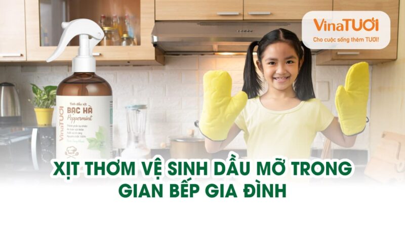 Xịt thơm vệ sinh dầu mỡ trong gian bếp gia đình
